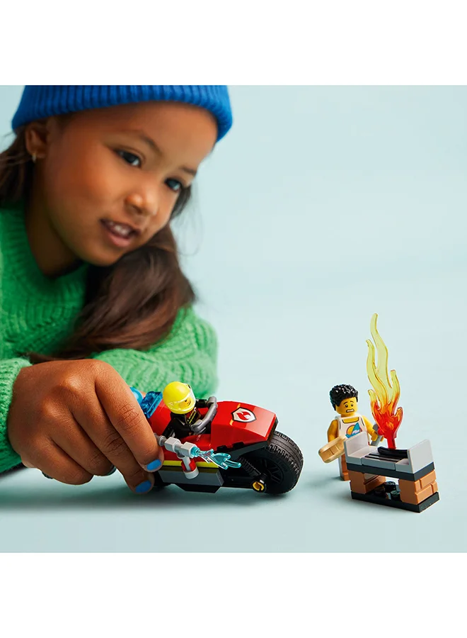LEGO City Fire Rescue Motorcycle, Motorbike Toy Playset for 4 Plus Year Old Boys & Girls, Includes 2 Minifigures for Imaginative Play, Fun Vehicle Gift Idea for Preschool Kids 60410