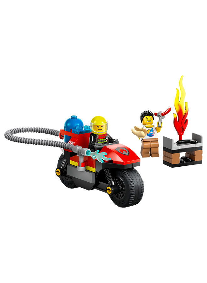 LEGO City Fire Rescue Motorcycle, Motorbike Toy Playset for 4 Plus Year Old Boys & Girls, Includes 2 Minifigures for Imaginative Play, Fun Vehicle Gift Idea for Preschool Kids 60410