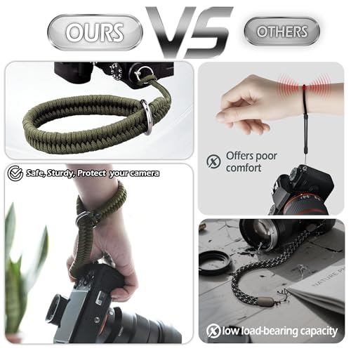 AQAREA Wrist Strap for DSLR/Mirrorless Camera, Quick Release Hand Strap with Safer Connector (Green) - Image 4