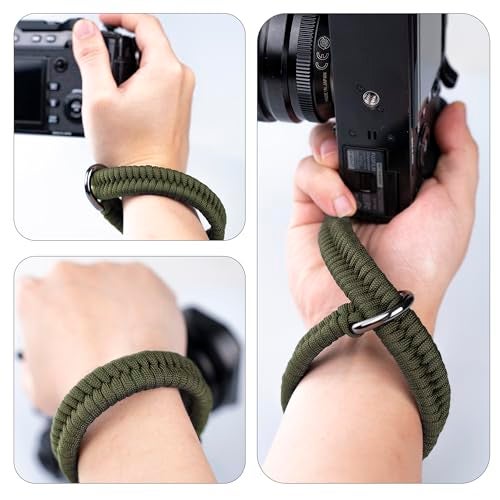 AQAREA Wrist Strap for DSLR/Mirrorless Camera, Quick Release Hand Strap with Safer Connector (Green) - Image 3