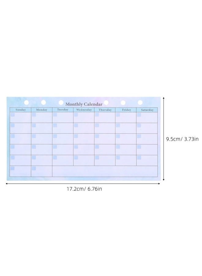 FUNOMOCYA A6 Monthly Planner Refill for 6-Ring Binder 14 Undated Sheets Watercolor Calendar Set Budget Tracker and Weekly Meal Planner Inserts for Home and Office Use - Image 5