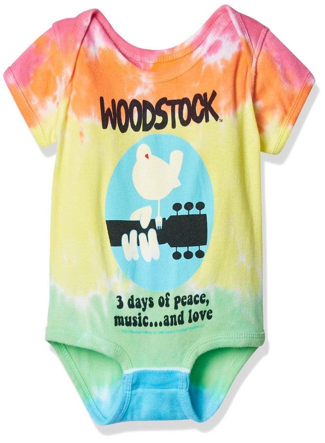 Liquid Blue unisex baby Woodstock Banded Short Sleeve Onesie T Shirt, Tie/Dye, 0-6 Months US - Image 1