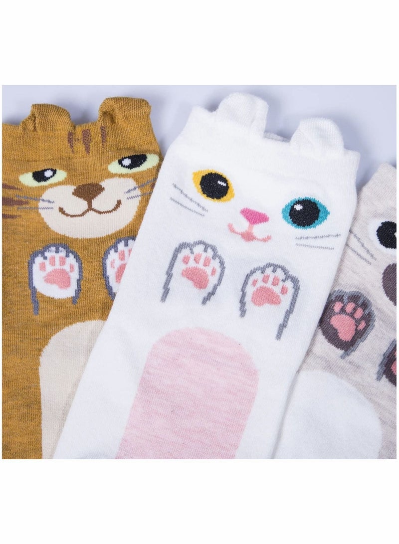 5 Pairs Womens Animal Funny Socks, Cute Cat Dog Cotton Socks for Ladies - Image 3