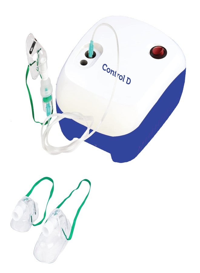 Control D NEB112 Respiratory Nebulizer with Complete Kit for Kids & Adults Nebulizer (White, Blue) - Image 1