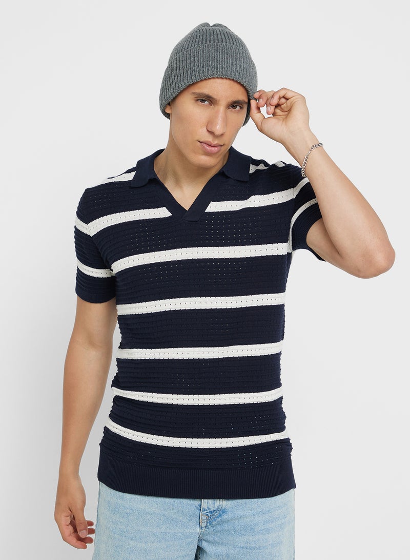 BRAVE SOUL Knitted Polo Shirt - Image 1