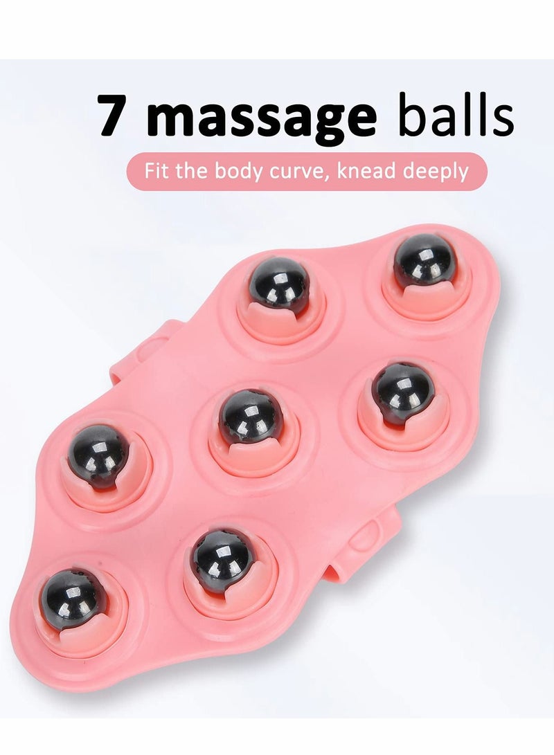 إسكدنيا Hand-Held Massager, Palm Shaped Massage Glove with Metal Bead Roller Ball, Full Body Massage Tool for Full Body Care - Image 3