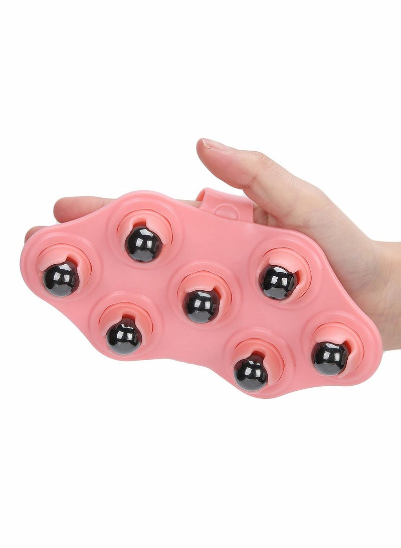 إسكدنيا Hand-Held Massager, Palm Shaped Massage Glove with Metal Bead Roller Ball, Full Body Massage Tool for Full Body Care - Image 1