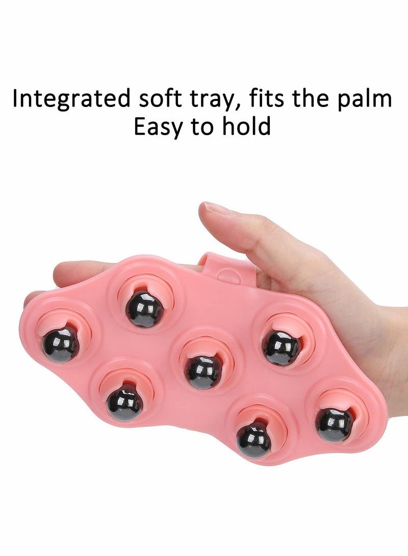 إسكدنيا Hand-Held Massager, Palm Shaped Massage Glove with Metal Bead Roller Ball, Full Body Massage Tool for Full Body Care - Image 4