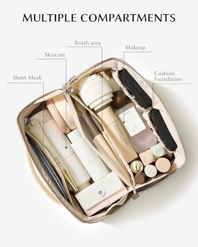 EACHY Personalized Makeup Bag, Travel Cosmetic Bags for Women with Zipper & Handle, Christmas or Birthday Gift for Mom, Wife and Friends - Image 3