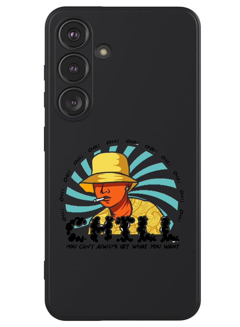 Theodor Protective Slim Fit Case Liquid Silicone Cover with Full Body Protection Anti-Scratch Shockproof Case For Samsung Galaxy S24 (Black) - Cant always get what u want Black - Image 1