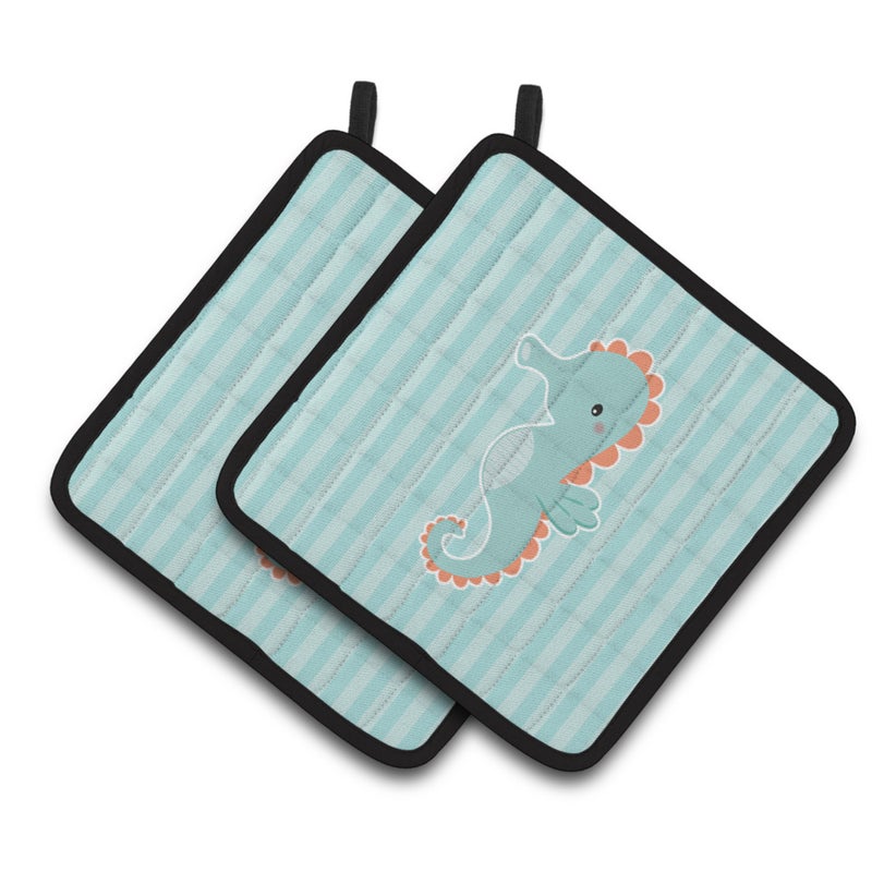 Caroline's Treasures ""Caroline's Treasures BB7124PTHD Seahorse Pair of Pot Holders  7.5 x 7.5""""  Multicolor"" 
