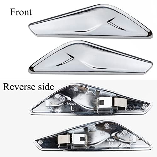 NFSpeeding 2 PCS Front Fender Chrome Finisher Trim Right Left Side Fits X3 F25 X4 F26 2013-2017 Replaces 51117338570 51117338569 - Image 2