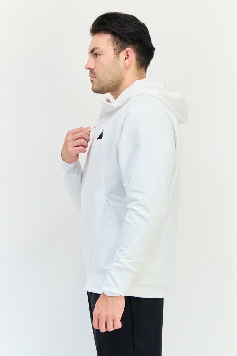 Adidas Men Sportswear Fit Long Sleeve Outdoor Sweatshirt, White - Image 2