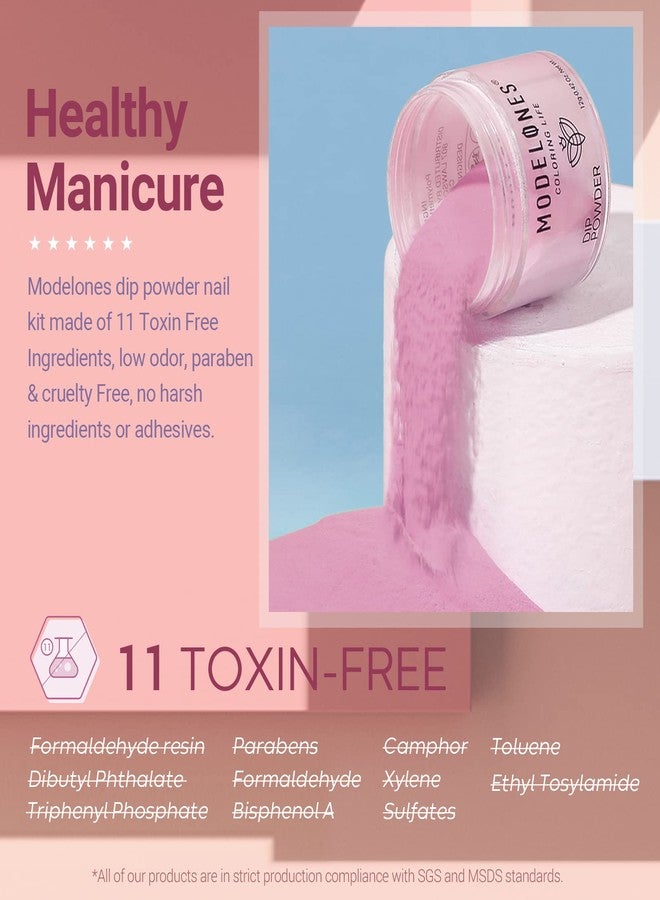 Modelones Dip Powder Nail Kit-12 Colors Morandi Series French Style Quick Drying Dipping Powder Kit Starter with Activator and Base Top Coat, Essential Manicure Nail Dipping System for Salon DIY at Home - Image 5