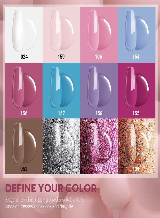 Modelones Dip Powder Nail Kit-12 Colors Morandi Series French Style Quick Drying Dipping Powder Kit Starter with Activator and Base Top Coat, Essential Manicure Nail Dipping System for Salon DIY at Home - Image 2