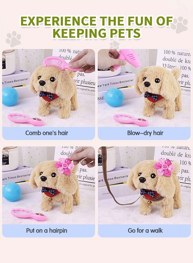 GROIC Walking Toy Dog,Walking, Barking,Tail Wagging, Kids Girls Plush Electronic Interactive Dog, Realistic Puppy Dog Toy for Kids,Plush Dog Animal Pet Toy - Image 5