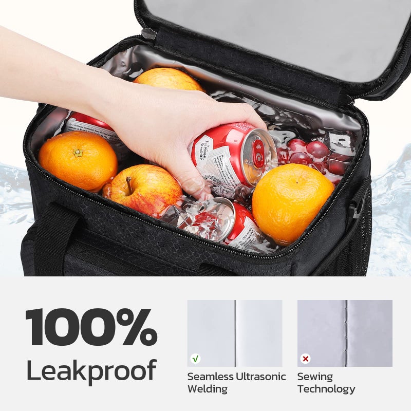 Maelstrom Lunch Box for Men,Insulated Lunch Bag Women/Men,Leakproof Lunch Cooler Bag,Lunch Tote Bag,20L,Black - Image 5