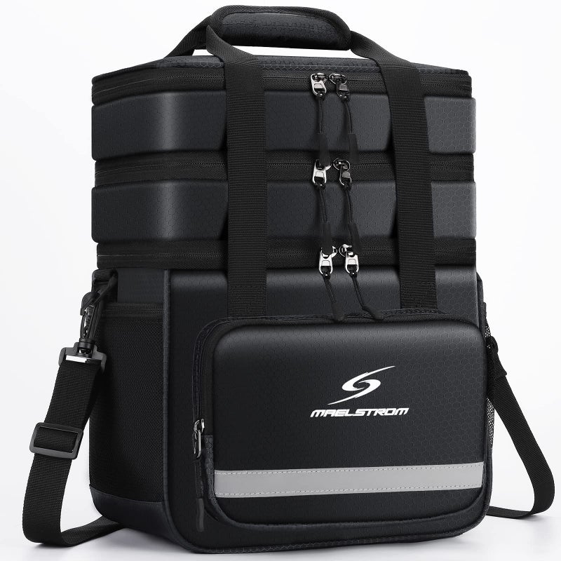 Maelstrom Lunch Box for Men,Insulated Lunch Bag Women/Men,Leakproof Lunch Cooler Bag,Lunch Tote Bag,20L,Black - Image 1