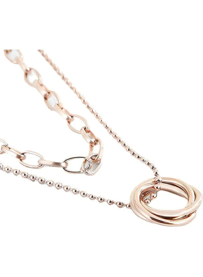 Lee Cooper Women's Stainless Steel Rose Gold Plating Necklace