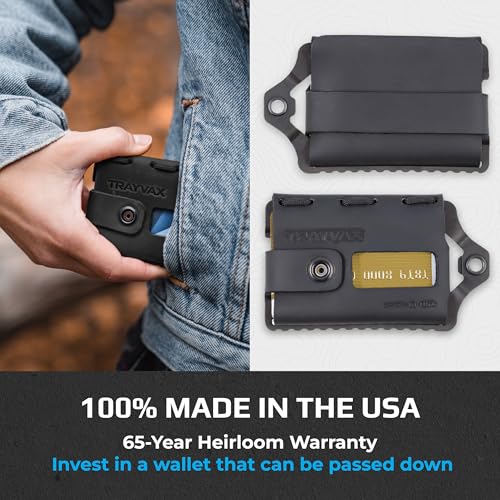 Trayvax Element Wallet, RFID Front Pocket Credit Card Holder with Money Clip, Minimalist Slim Leather Metal Wallet for Men and Women, Black Stealth Black - Image 3