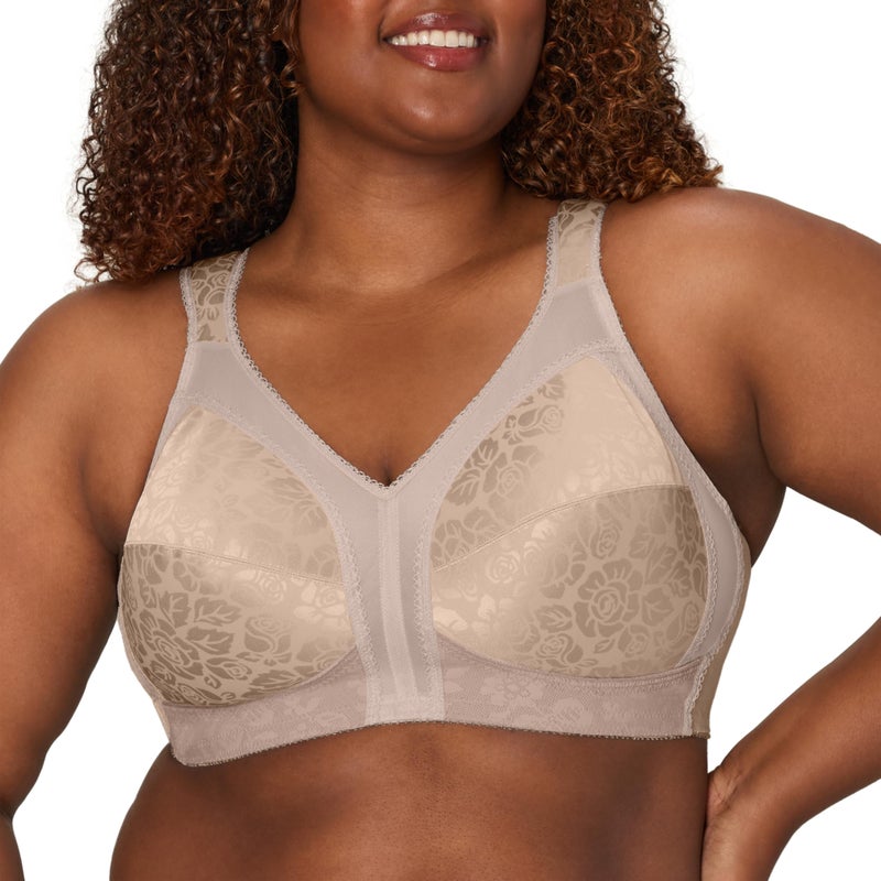 PLAYTEX Womens 18 Hour Comfort-strap Wireless Bra, Full-coverage With 4-way Trusupport, Single & 2-pack Bras, Toffee, 42C US - Image 1