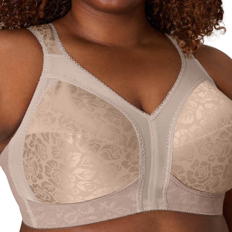 PLAYTEX Womens 18 Hour Comfort-strap Wireless Bra, Full-coverage With 4-way Trusupport, Single & 2-pack Bras, Toffee, 42C US - Image 3