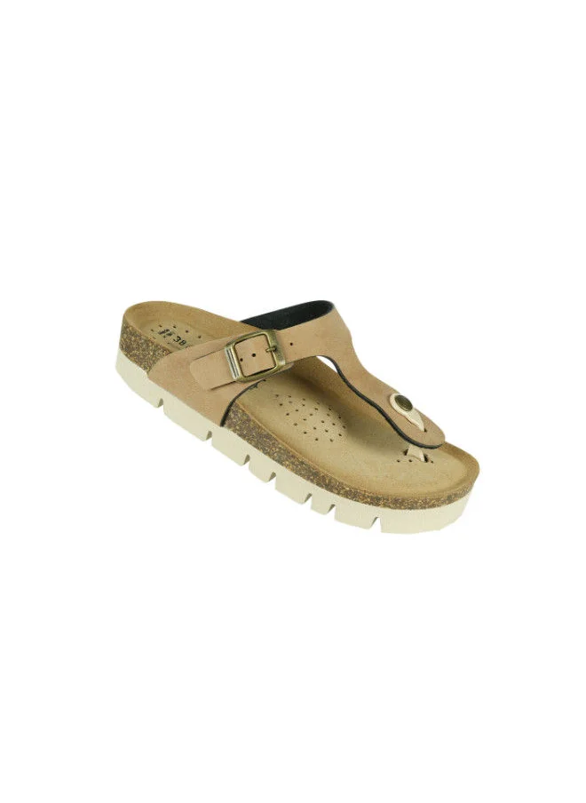 بيوتشيك Biochic Ladies Slim Thong Sandals Wedge 012-467 6830-Cognac