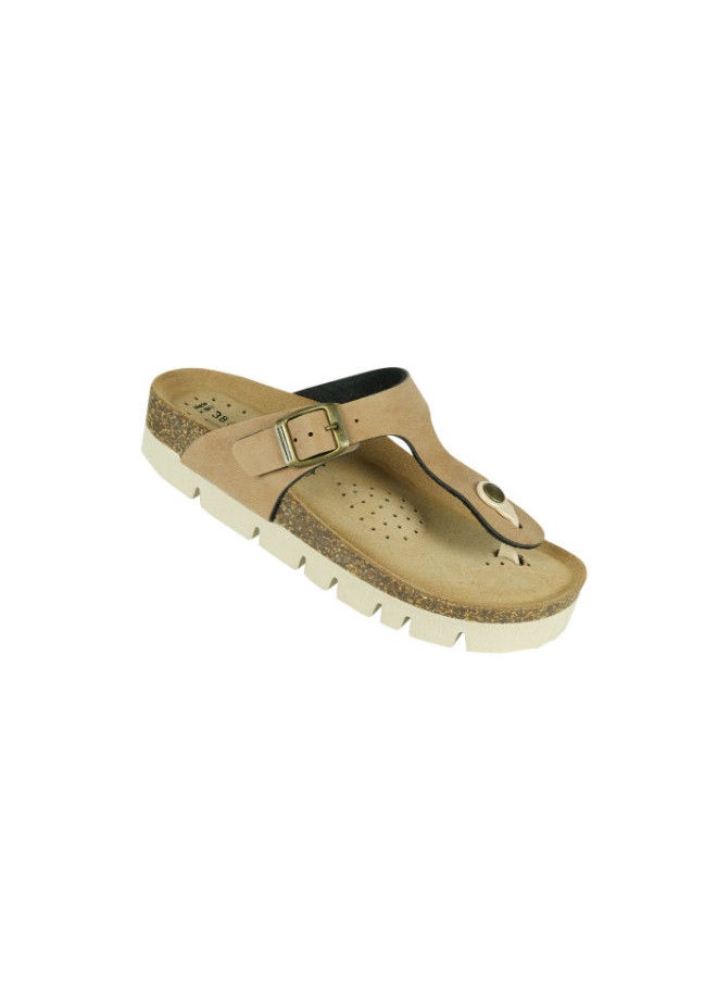 BiOCHIC - Biochic Ladies Slim Thong Sandals Wedge 012-467 6830-Cognac - Image 1