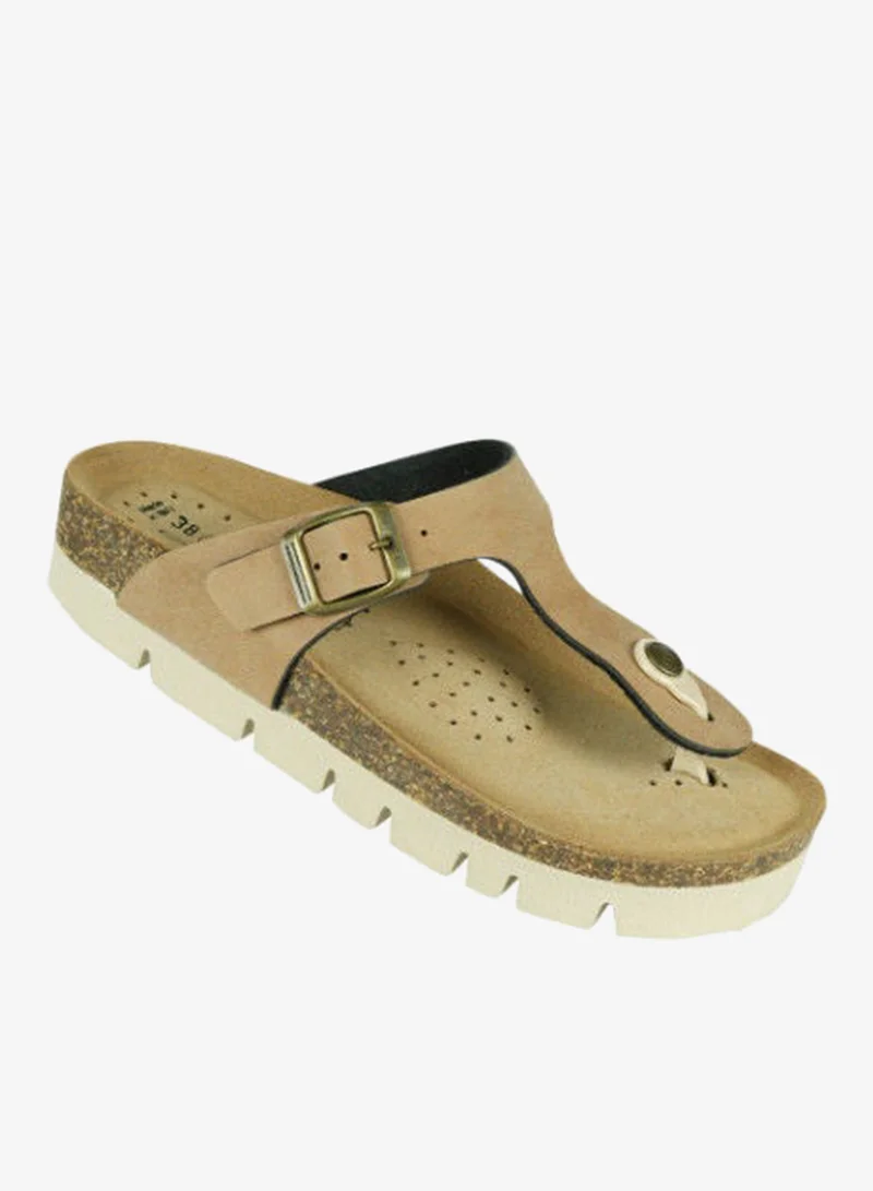 بيوتشيك صنادل ويدج نسائية رفيعة من بيوتشيك بلون كونياك