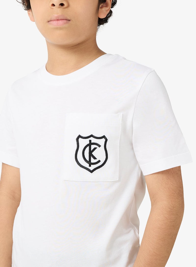 Calvin Klein Jeans Kids Logo Pocket Crew Neck T-Shirt - Image 3