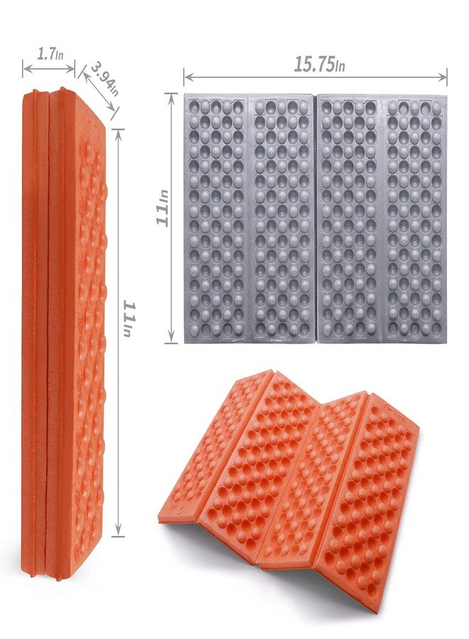 BKS 2PCS Camping Portable Foam Seat Pad, Foldable Z Waterproof Sitting Mat for Outdoor，Green/Blue/Orange… (Orange) - Image 2
