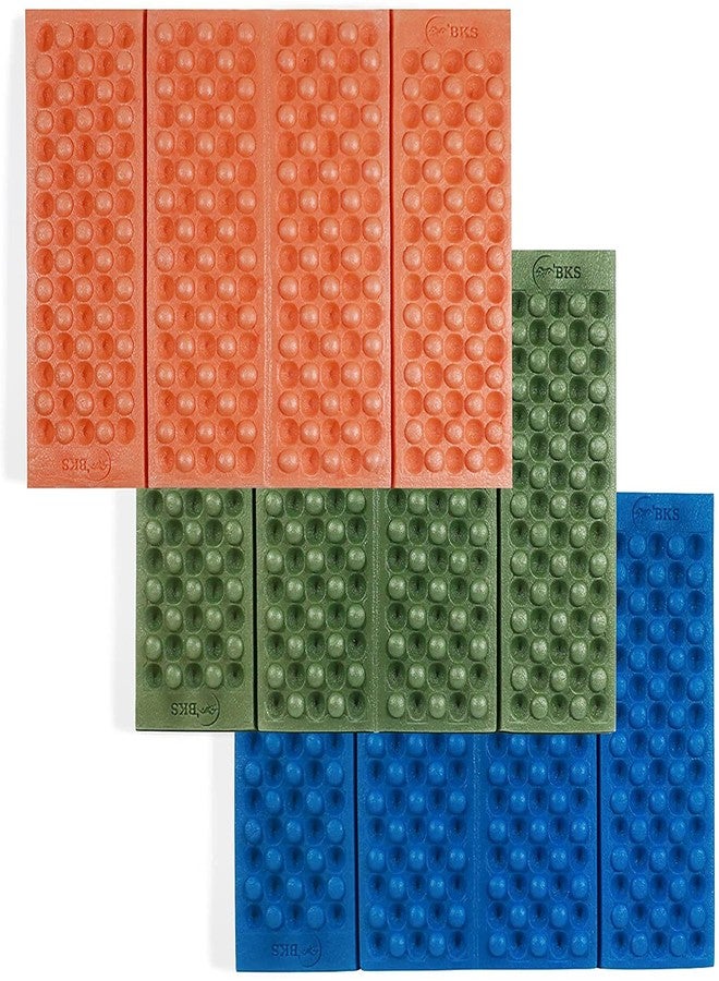BKS 2PCS Camping Portable Foam Seat Pad, Foldable Z Waterproof Sitting Mat for Outdoor，Green/Blue/Orange… (Orange) - Image 1