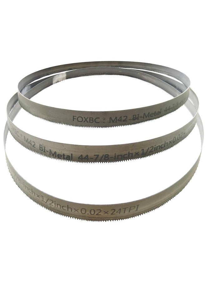 FOXBC 44-7/8-inch Bandsaw Blades 24 TPI, 44-7/8" x 1/2" x .020", Replacement for DeWalt DW3984, Milwaukee 48-39-0531 Portable Band Saw, 3-Pack - Image 1