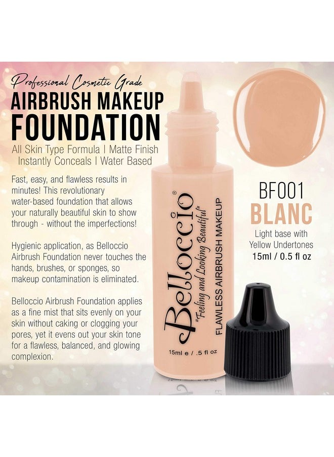 Belloccio Belloccio's Professional Cosmetic Airbrush Makeup Foundation 1/2oz Bottle: Blanc- Light with Yellow Undertones  - Image 2