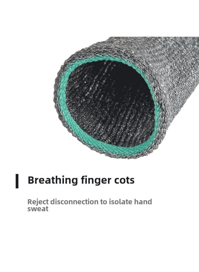 ماركة غير محددة 2436 Pin Mobile Game Finger Set Chicken E-sports Ultra-thin Finger Set Breathable Sweat-proof Mobile Game Finger Set Free Shipping-Product Color:Silver Gray Pair-green Curling + Exquisite Packaging  - Image 2