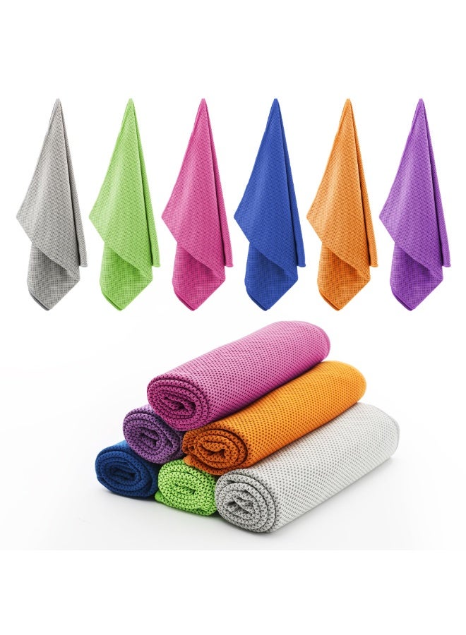 Cooling Towels 6Pack,Ice Towel for Neck and Face,Soft Breathable Chilly Microfiber Towel for Hot Weather,Camping,Workout,Sports,Yoga,Golf,Gym,Fitness - Image 1
