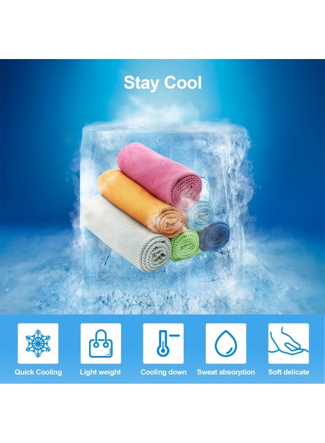 Cooling Towels 6Pack,Ice Towel for Neck and Face,Soft Breathable Chilly Microfiber Towel for Hot Weather,Camping,Workout,Sports,Yoga,Golf,Gym,Fitness - Image 4
