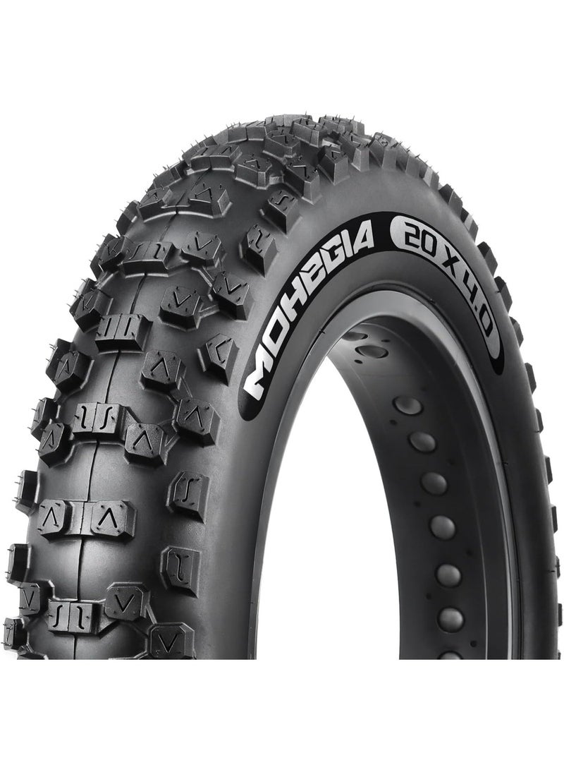 MOHEGIA Ebike Fat Tire: 20x4.0/26x4.0 Inch E-Bike Mountain Bicycle Tire Replacement,High-Performance and All-Terrain Folding Electric MTB Tire with Offroad or Trail Riding - Image 1