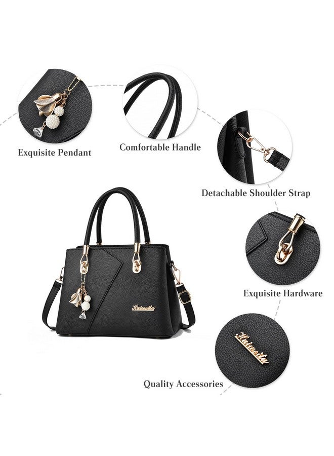 FANDARE Womens Multi Pocket Handbag Top-handle Bags Shoulder Bag PU Leather Crossbody Bag Waterproof Messenger Bag for Work Travel Office Party Shopping Blue - Image 3