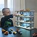 Saichotoy Storage for Hot Wheels Toy Car Parking Garage Diorama with Lights Freestanding Display Case for 164 Scale Diecast Cars with 4 Levels 24 Spots Maximum 40 Cars - Image 4