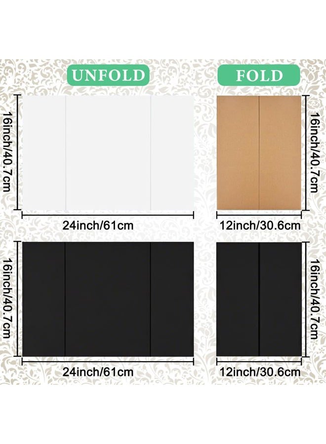 LonlyEagle 4-Pack Trifold Display Boards, Black+White 24 x 16 Inches Tri-Fold Corrugated Presentation Boards for Classroom Projects, Science Fairs, Business Events, and Exhibits - Image 3