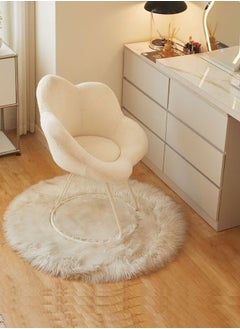 Elegant Cloud-Shaped 360° Rotating Sherpa Chair Cozy Minimalist Accent for Home Bedroom and Vanity Spaces Size 78×52×45cm