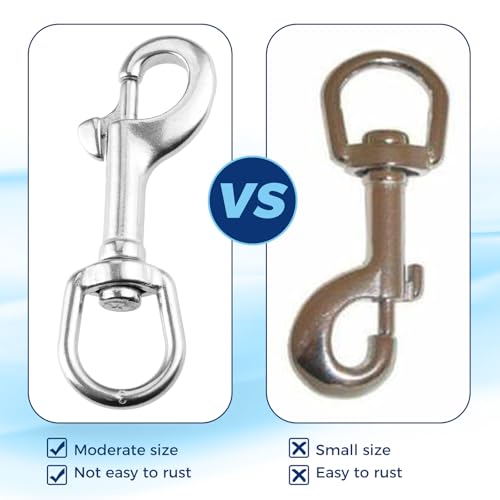 DRELD خطاف سناب بولت بعين دوارة، تركيب من الفولاذ المقاوم للصدأ 316 مع وسادة مطاطية، مناسب لملحقات قوارب الصيد، قوارب الكانو، أعمدة الأعلام، ربط الحيوانات الأليفة، ربط الكاميرا، سلسلة المفاتيح، غطاء القماش، حبل الغسيل (عبوة من 5) - Image 4