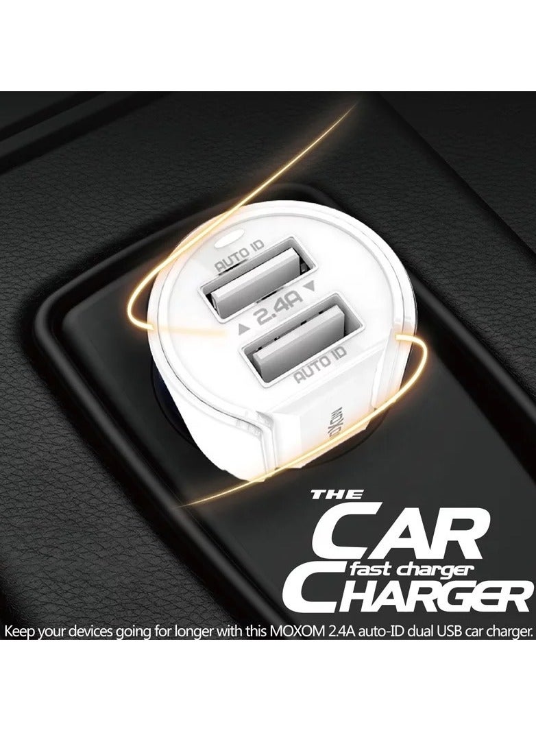 MOXOM KC-15 T Typed Wireless Dual USB Fast Car Charger Type-C - Image 3