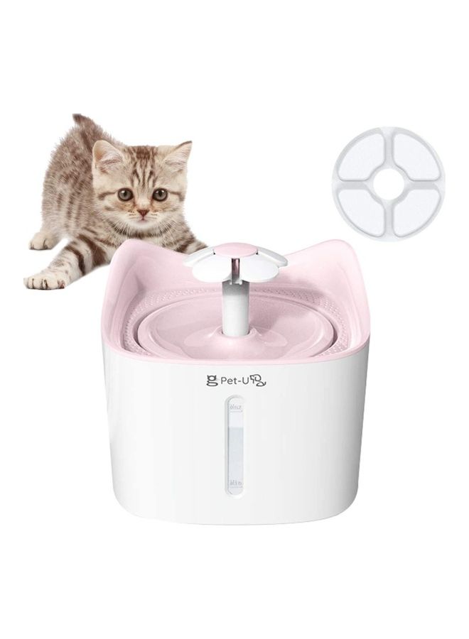 شو وو نافورة آلية لشرب الماء للحيوانات الأليفة أبيض/ وردي - Image 1