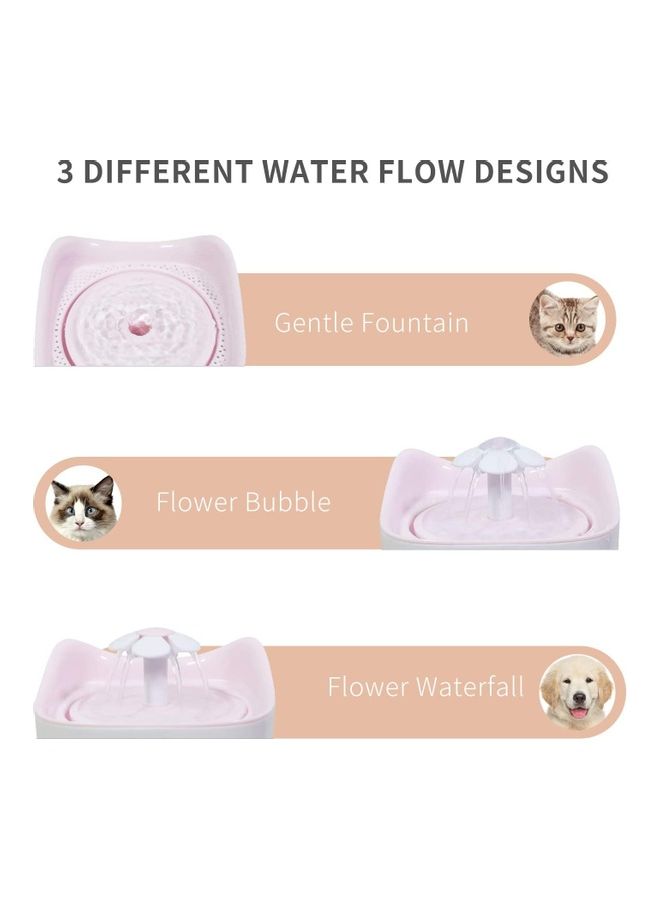 شو وو نافورة آلية لشرب الماء للحيوانات الأليفة أبيض/ وردي - Image 3