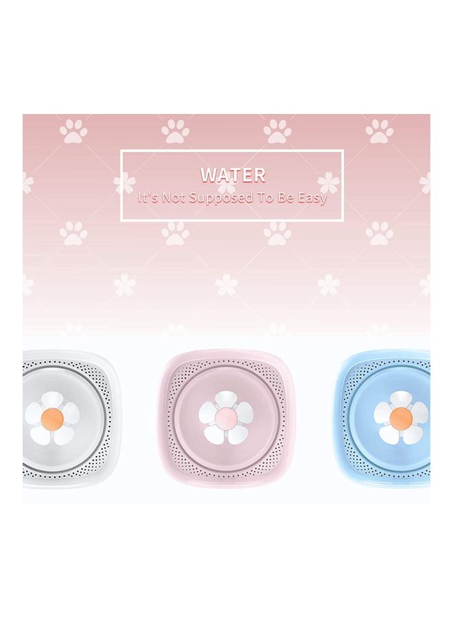 شو وو نافورة آلية لشرب الماء للحيوانات الأليفة أبيض/ وردي - Image 4