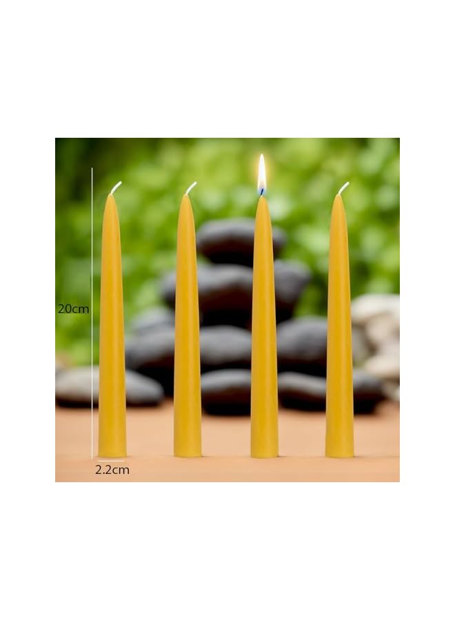 Green Tiger Natural Beeswax Taper Candles, Smokeless and Dripless Beeswax Candles, Tall Tapered Beeswax Candlesticks for Home Decor, Air Purification, Spa Relaxation(6 Packs, Yellow) - Image 5