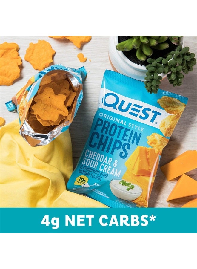 Quest Nutrition رقائق البروتين، جبن الشيدر والقشدة الحامضة، نسبة عالية من البروتين، نسبة منخفضة من الكربوهيدرات، 1.1 أونصة (عبوة من 12 قطعة) - Image 3