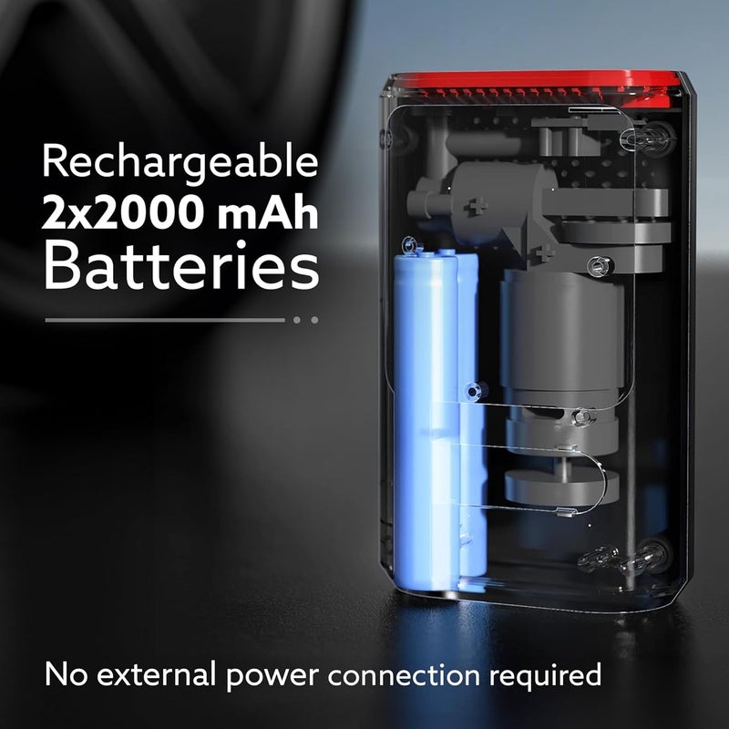 AGARO Galaxy New Portable Tyre Inflator for Cars & Bikes, Upto 150 PSI, 2X2000 mAh Battery, LED Flash Light, Rechargeable Type C Port, Digital Display, Multiple Nozzles - Image 5